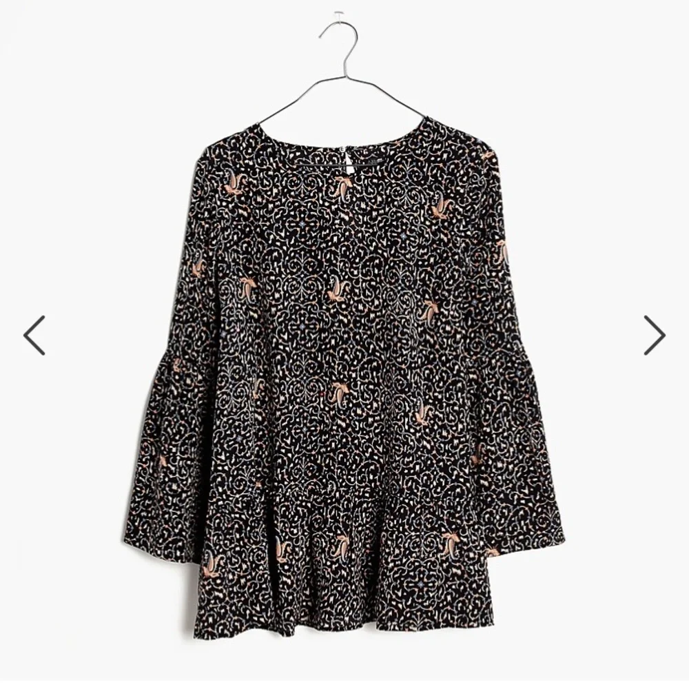 Madewell Silk Fiesta Paisley Bell-Sleeve Top - Picture 4 of 7